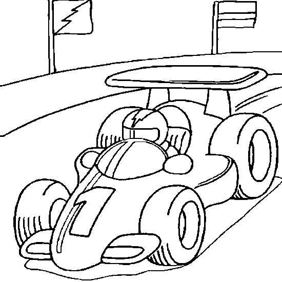 Coloriage Voiture de course rapide dessin gratuit à imprimer