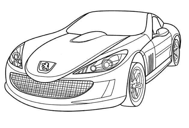 Coloriage Voiture De Luxe Peugeot Dessin Gratuit à Imprimer