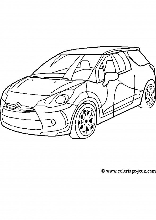Coloriage Voiture de Rallye Citroën dessin gratuit à imprimer