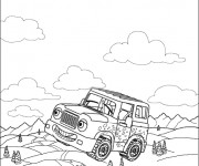 Coloriage Voiture de Rallye Jeep
