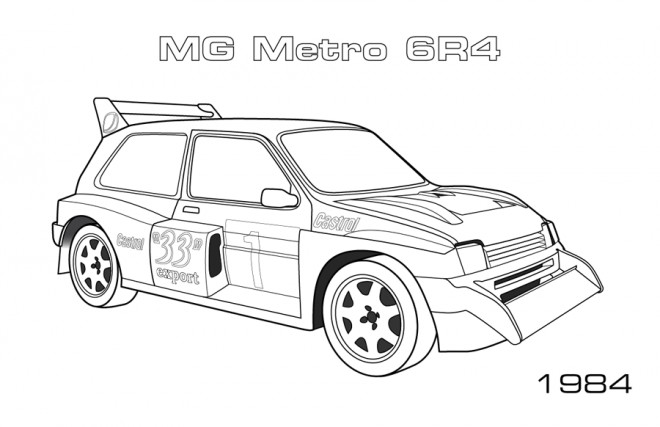Coloriage et dessins gratuits Voiture de Rallye MG Metro à imprimer