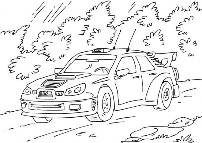 Coloriage Voiture de Rallye Subaru dessin gratuit à imprimer