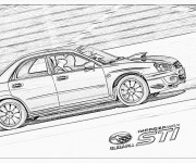 Coloriage Voiture de Rallye Subaru réaliste