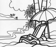 Coloriage et dessins gratuit La Plage Relaxante à imprimer