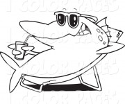 Coloriage Le Requin se repose