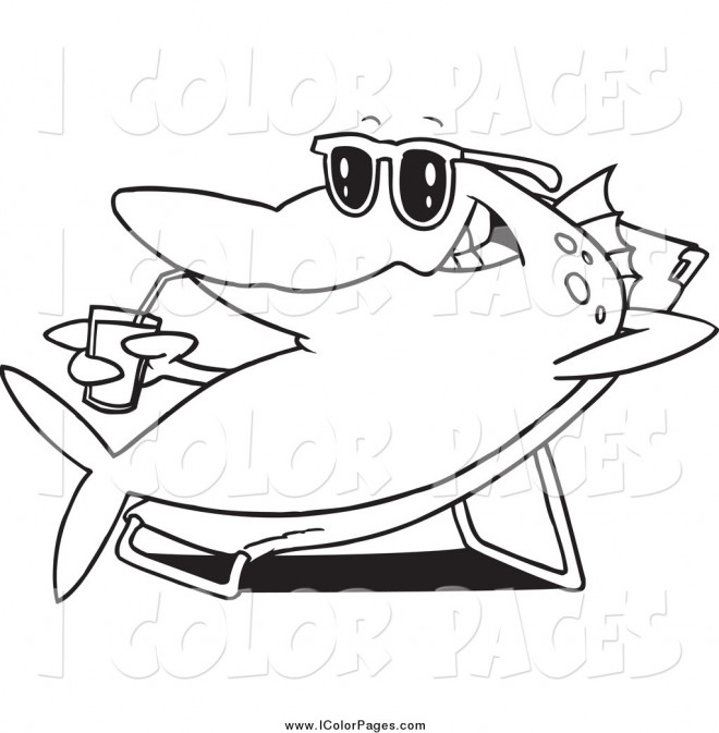 Coloriage et dessins gratuits Le Requin se repose à imprimer