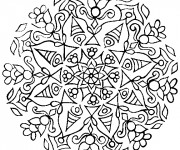 Coloriage Mandala difficile abstrait