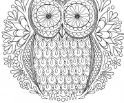 Coloriage Mandala Hibou Relaxant