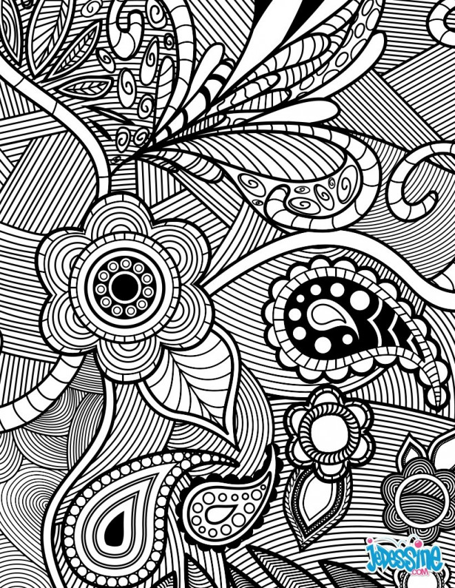 Coloriage Paysage stylisé en noir et blanc