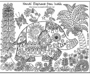 Coloriage Relaxant Éléphant Indien