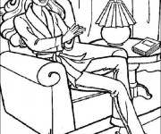 Coloriage Relaxation dans Le Salon