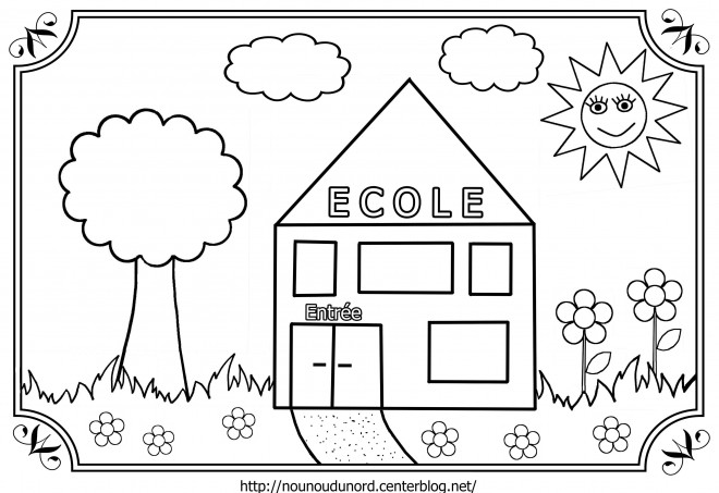 Coloriage et dessins gratuits École pour La Rentrée maternelle à imprimer