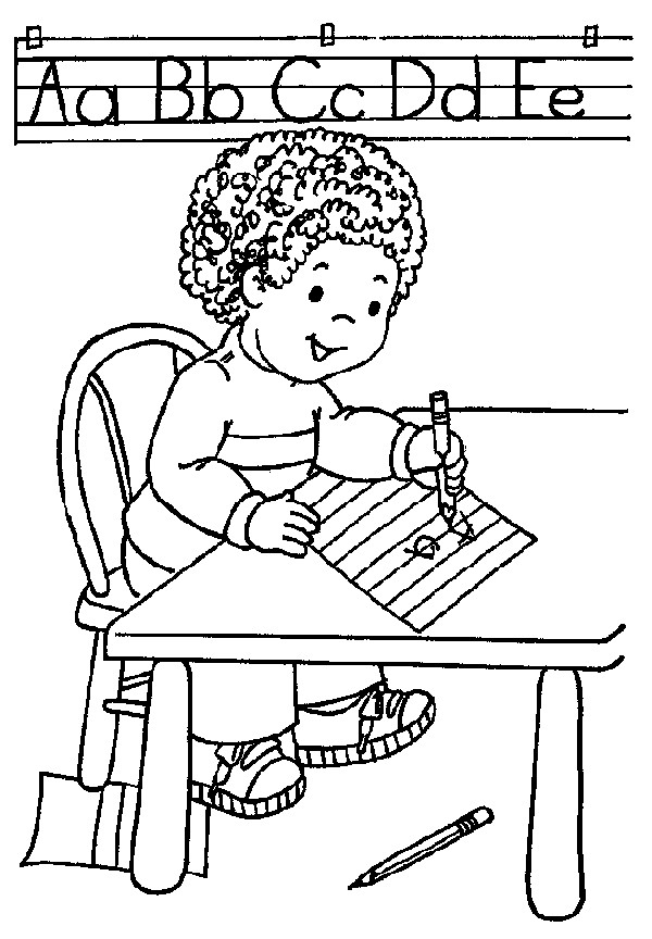 Coloriage et dessins gratuits élève et L'Alphabet Maternelle à imprimer