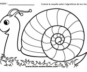 Coloriage Escargot facile en couleur