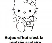 Coloriage Hello Kitty et La Rentr&eacute;e scolaire