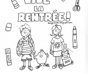 Coloriage Rentrée maternelle en couleur