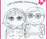 Coloriage Rentr&eacute;e maternelle en Septembre