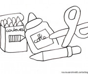 Coloriage Rentr&eacute;e maternelle facile