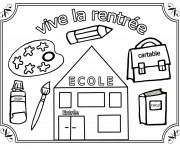 Coloriage Vive La Rentrée