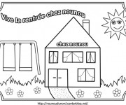 Coloriage Vive La Rentrée stylisé