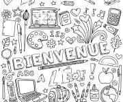 Coloriage Bienvenue la rentrée scolaire