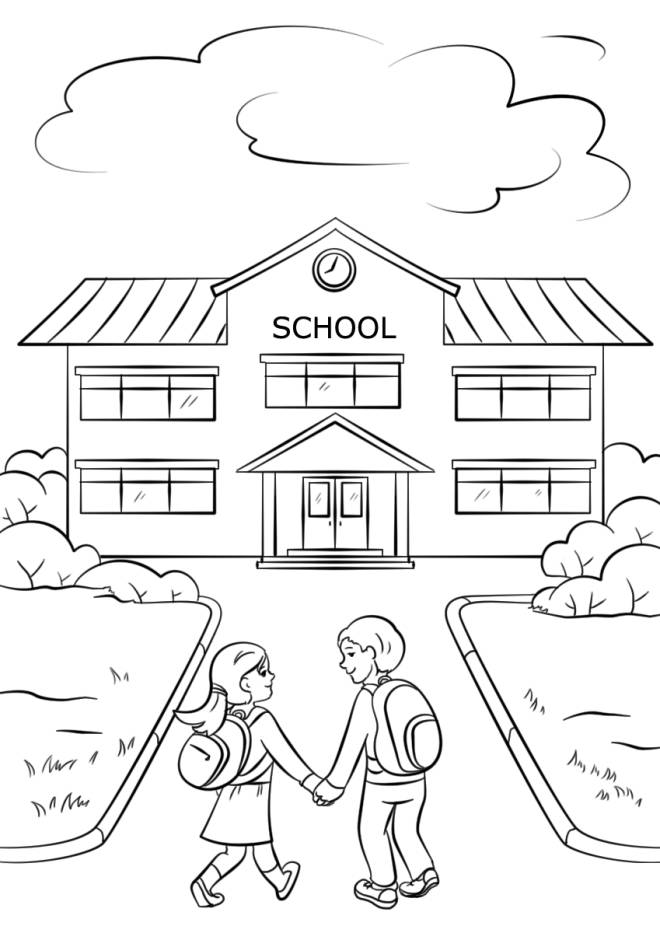 Coloriage et dessins gratuits Fille et garçon retour scolaire à imprimer