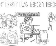 Coloriage et dessins gratuit la rentrée des classes maternelle à imprimer