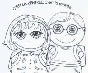 Coloriage La rentrée scolaire pendant Septembre