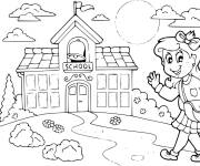 Coloriage et dessins gratuit une élève la rentrée scolaire à imprimer