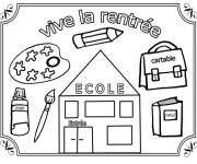 Coloriage Vive la rentrée maternelle