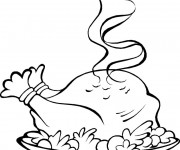 Coloriage Dinde D&eacute;licieux pour No&euml;l