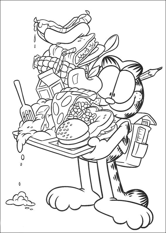 Coloriage et dessins gratuits Garfield le gourmand à imprimer