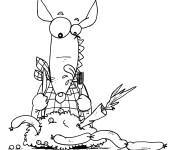 Coloriage Le Rat dr&ocirc;le prend son Repas