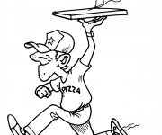 Coloriage Livreur de Pizza