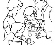 Coloriage Pri&egrave;res avant le repas