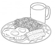 Coloriage Repas d&eacute;licieux