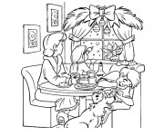 Coloriage Repas Noel maternelle