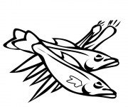 Coloriage Repas Poissons