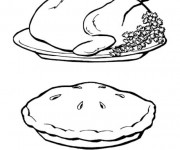 Coloriage Repas R&ocirc;ti
