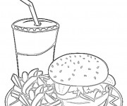 Coloriage Repas Sandwich