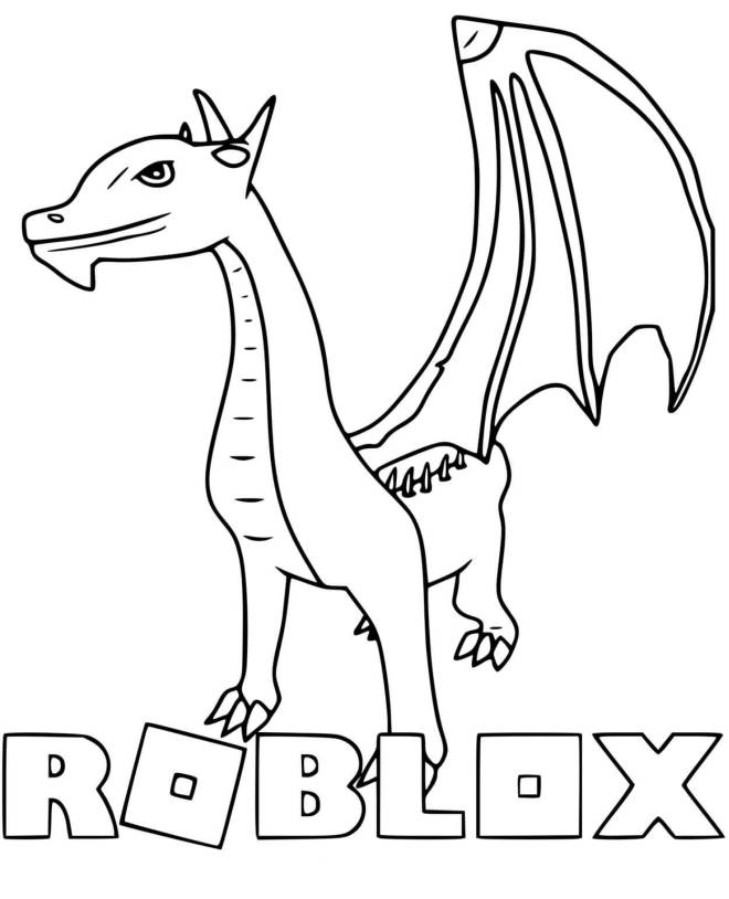 Coloriage et dessins gratuits Le dragon du jeu Roblox à imprimer
