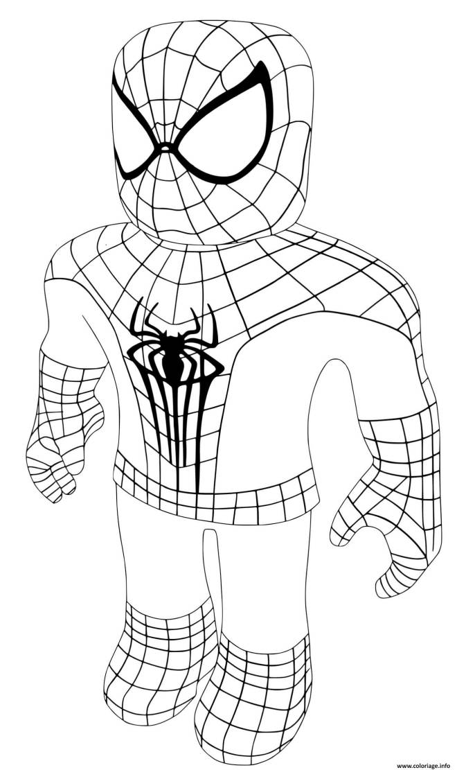 Coloriage et dessins gratuits Personnage Spiderman de Roblox à imprimer