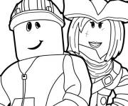 Coloriage Personnages de Roblox amoureux