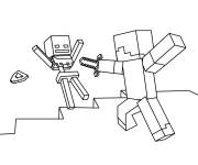 Coloriage Roblox contre Minecraft