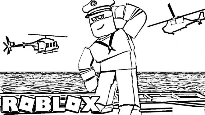 Coloriage et dessins gratuits Roblox marin à imprimer