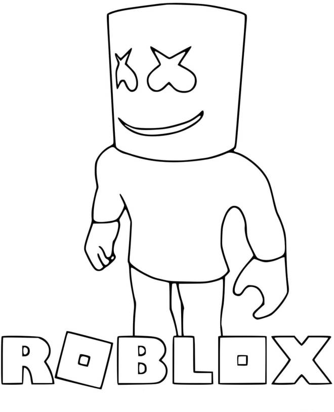 Coloriage et dessins gratuits Roblox Marshmello à imprimer