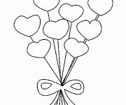 Coloriage Bouquet de Coeur