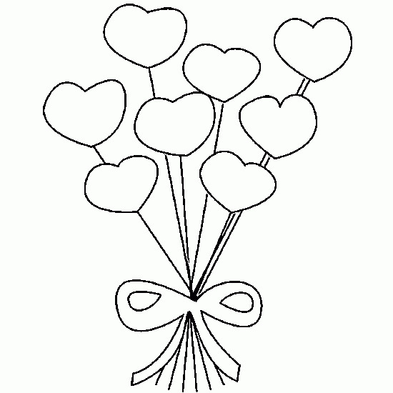 Coloriage Bouquet De Coeur Dessin Gratuit à Imprimer