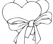 Coloriage Deux Coeurs en Noeud