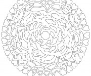 Coloriage Mandala Rose et Coeur